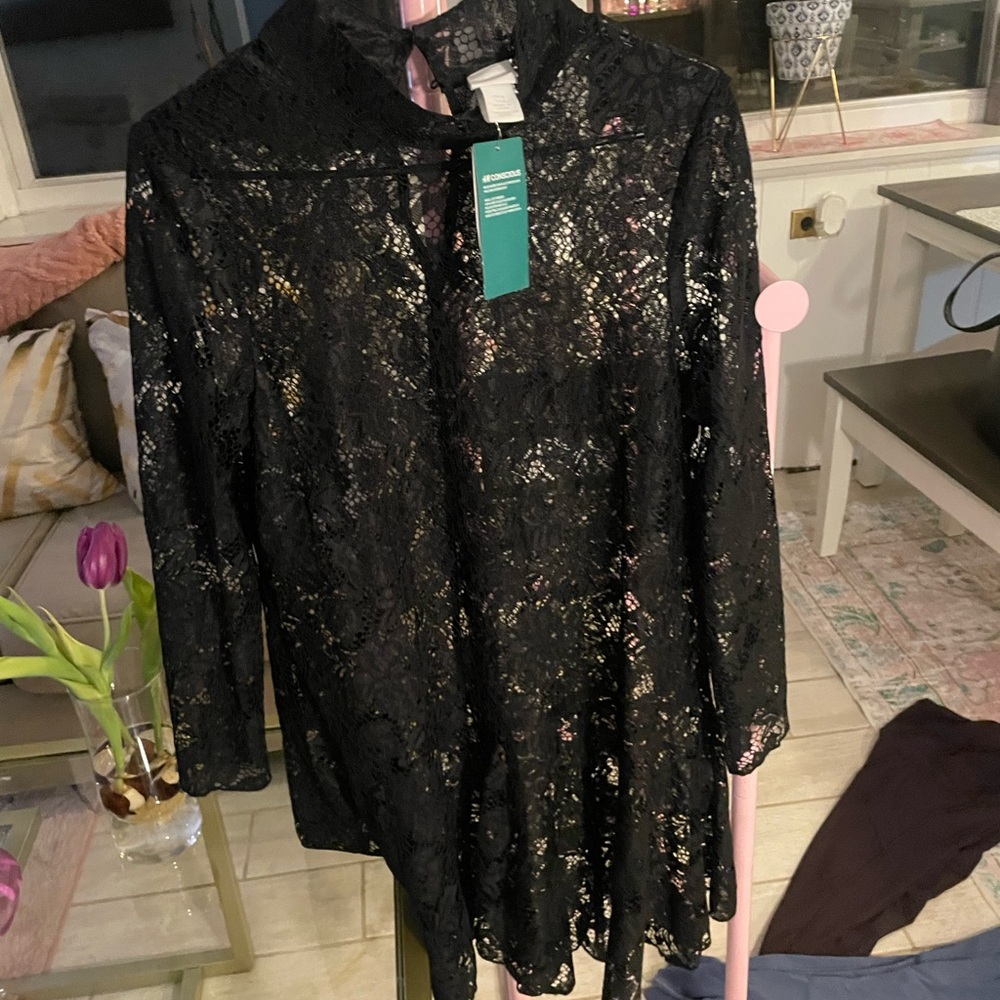 H&M Black Lace Long Sleeve Dress